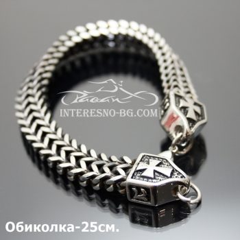 Елегантна двуредова стоманена гривна