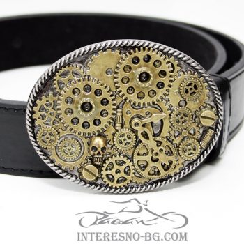 Steampunk style колан естествена кожа-черен