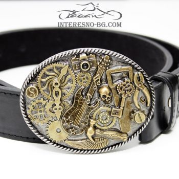 Steampunk колан естествена кожа-черен