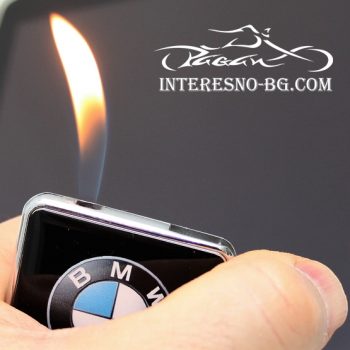 Тънка, метална, газова запалка BMW