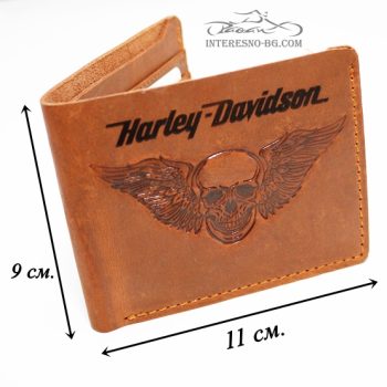 Мъжки кожен портфейл с череп – HARLEY DAVIDSON